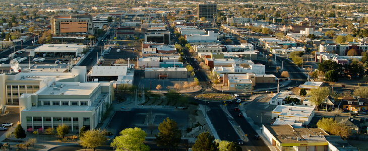 An aerial view of Las Cruces